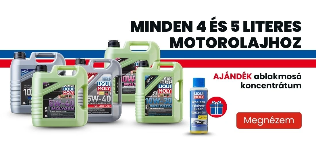Minden 4 és 5 l-es motorolaj mellé ajándék ablakmosó koncentrátum!